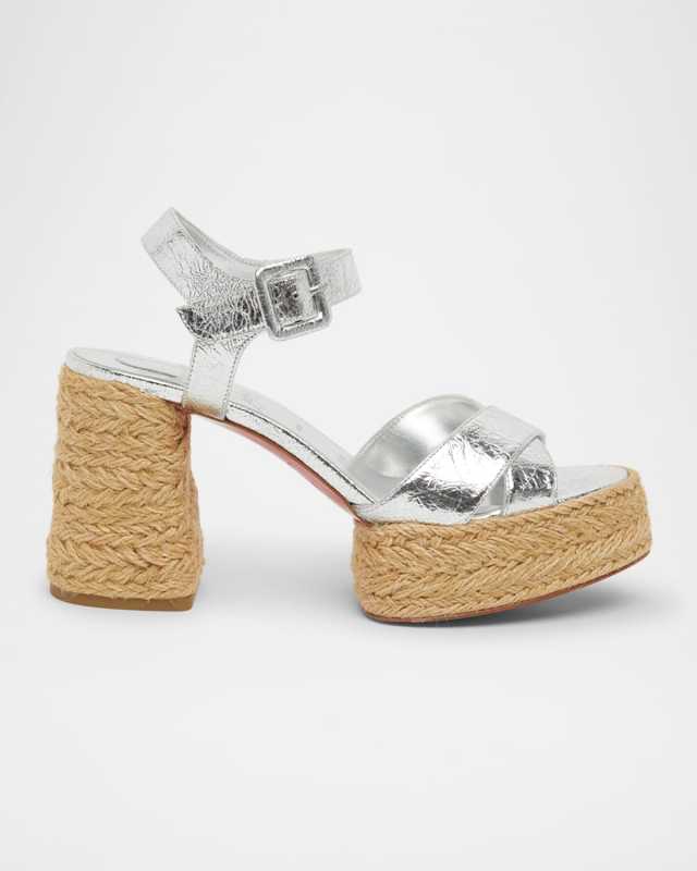 Calakala Metallic Red Sole Espadrille Sandals
